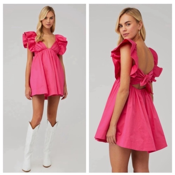 For Love & Lemons Clementine Mini Dress - pink - small - Picture 2 of 8